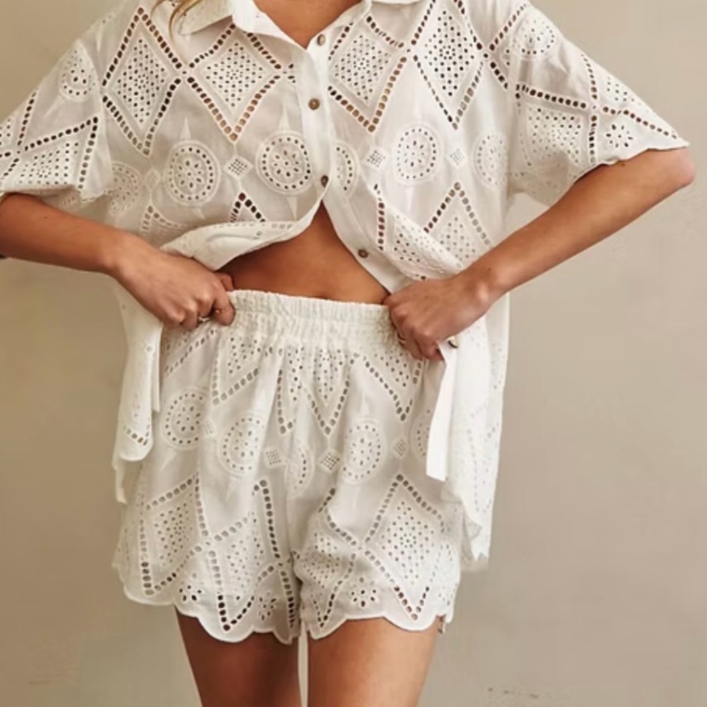 White Eyelet Shorts
